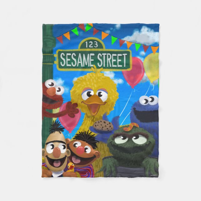 Sesame Street Characters | Party Scene Fleecefilt (Framsidan)