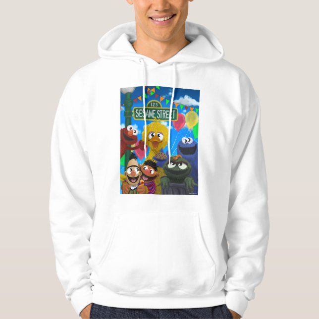 Sesame Street Characters | Party Scene Hoodie (Framsida)