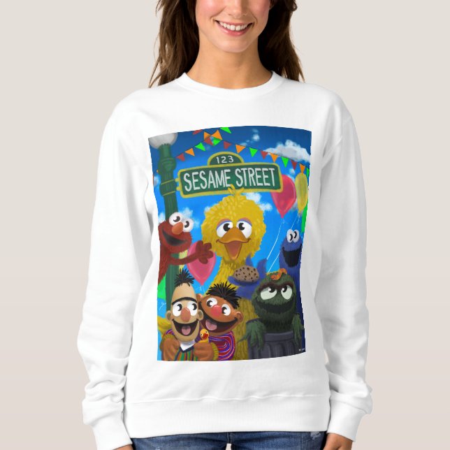 Sesame Street Characters | Party Scene T Shirt (Framsida)