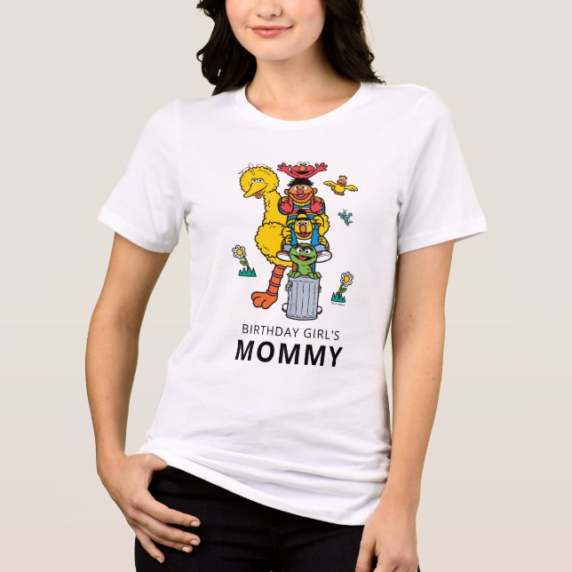 Sesame Street Characters & Street Sign Birthday Tr T Shirt (Framsida)