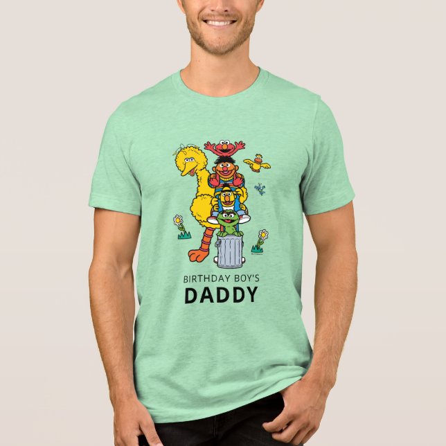 Sesame Street Characters & Street Sign Birthday Tr T Shirt (Framsida)