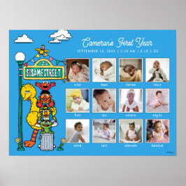 Sesame Street Characters & Street Sign Poster