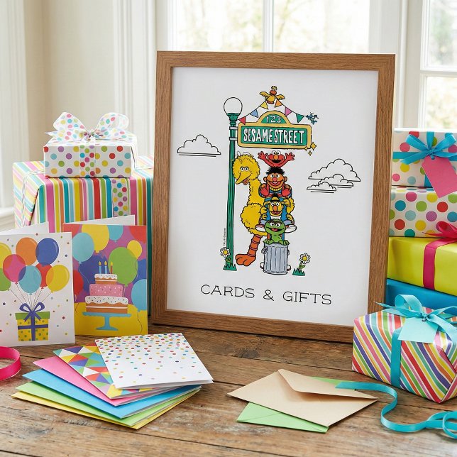 Sesame Street Characters & Street Sign Poster (Skapare uppladdad)