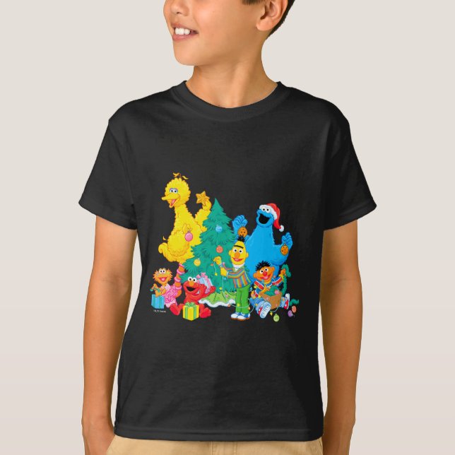 Sesame Street Christmas Pals  T Shirt (Framsida)