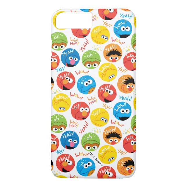 Sesame Street Circle Character Mönster Case-Mate iPhone Skal (Baksida)