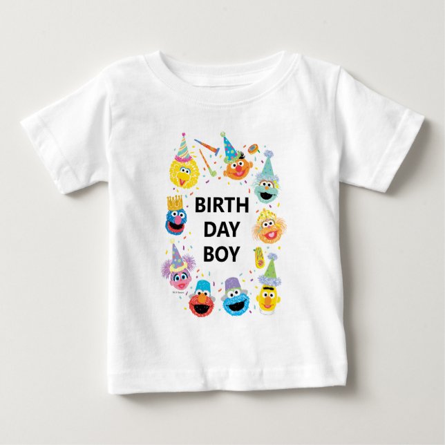 Sesame Street Confetti Birthday Boy T Shirt (Framsida)