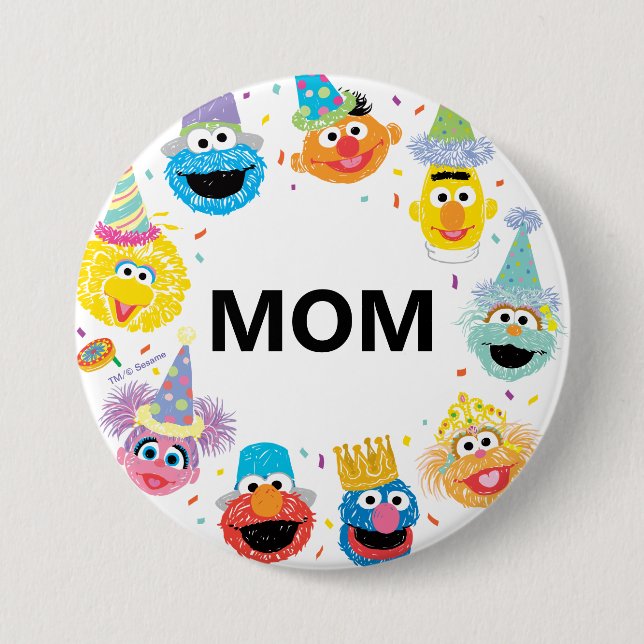 Sesame Street Confetti Birthday Child's Mamma Knapp (Framsida)
