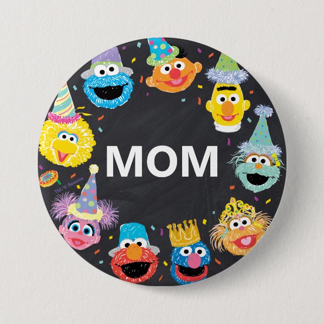 Sesame Street Confetti Birthday Child's Mamma Knapp (Framsida)