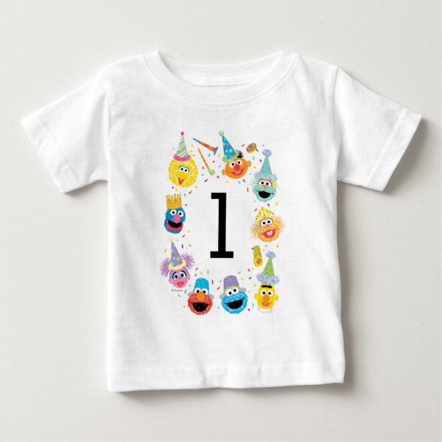 Sesame Street Confetti Birthday T Shirt (Framsida)