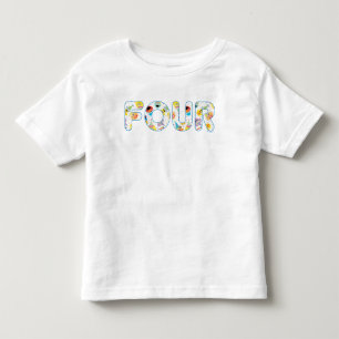 Sesame Street Confetti Mönster Fjärde födelsedag T Shirt