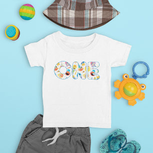 Sesame Street Confetti Mönster första födelsedag T Shirt