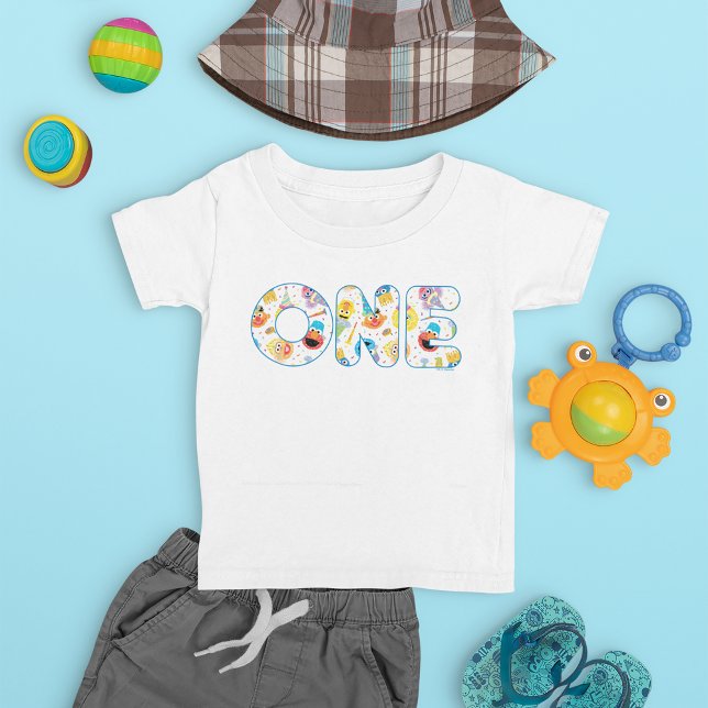 Sesame Street Confetti Mönster första födelsedag T Shirt (T-shirt with outfit)