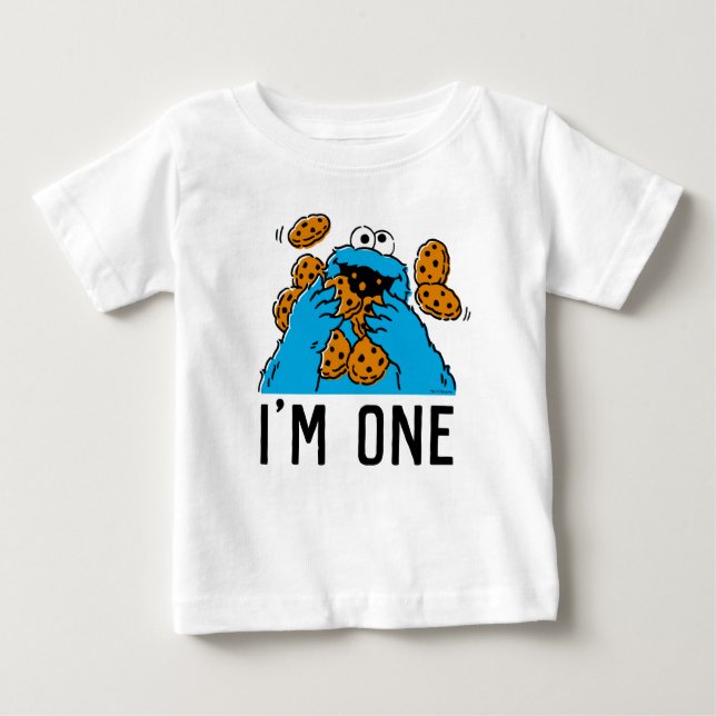 Sesame Street | Cookie Monster 1:a födelsedag Baby T Shirt (Framsida)