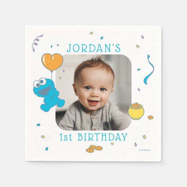 Sesame Street | Cookie Monster 1:a födelsedagen Pappersservett (Framsidan)