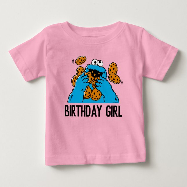 Sesame Street | Cookie Monster 1:a födelsedagen T Shirt (Framsida)