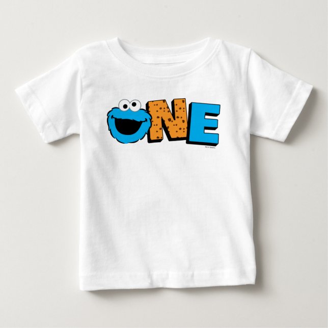 Sesame Street | Cookie Monster 1:a födelsedagen T Shirt (Framsida)