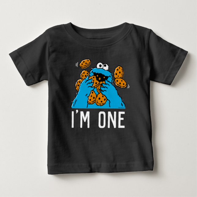 Sesame Street | Cookie Monster 1:a födelsedagen T Shirt (Framsida)
