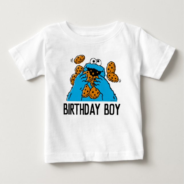 Sesame Street | Cookie Monster 1-års födelsedagsba T Shirt (Framsida)