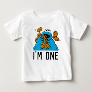 Sesame Street Cookie Monster 1-års födelsedagsba T Shirt