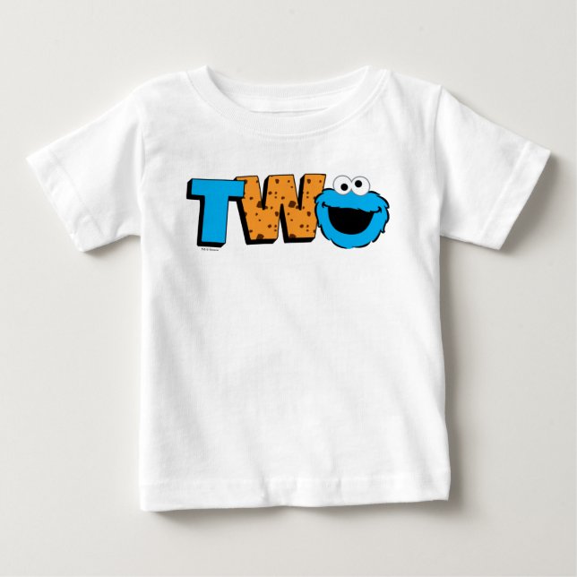 Sesame Street | Cookie Monster 2:a födelsedagen T Shirt (Framsida)