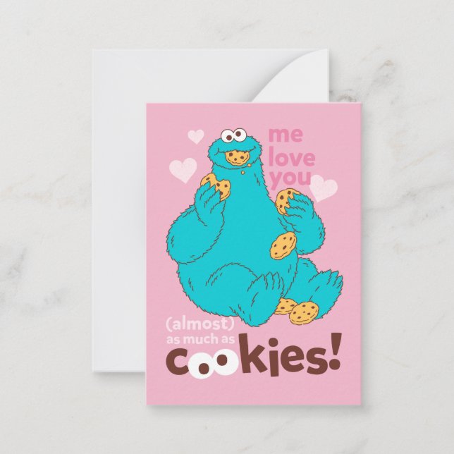 Sesame Street | Cookie Monster älskar dig Anteckningskort (Framsida)