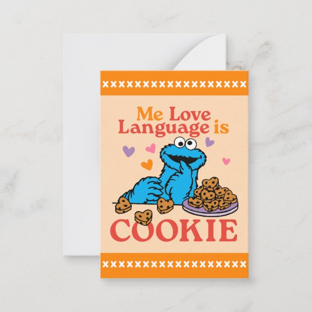Sesame Street | Cookie Monster älskar språk Anteckningskort (Framsida)