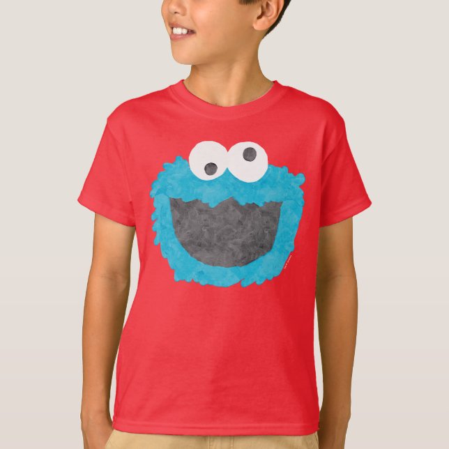 Sesame Street | Cookie Monster Ansikte T Shirt (Framsida)