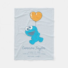 Sesame Street Cookie Monster Baby Birth Stats Fleecefilt