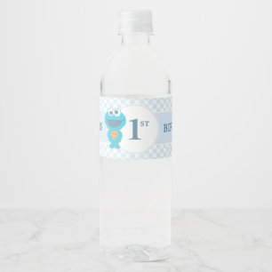 Sesame Street   Cookie Monster Baby Birthday Vattenflaskor Etikett