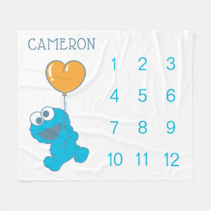Sesame Street Cookie Monster Baby Milestone Fleecefilt