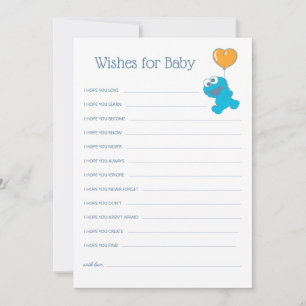 Sesame Street   Cookie Monster Baby Shower Önskemå Anteckningskort