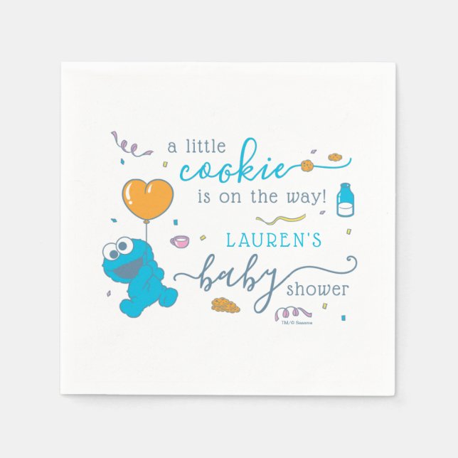 Sesame Street | Cookie Monster Baby Shower Pappersservett (Framsidan)