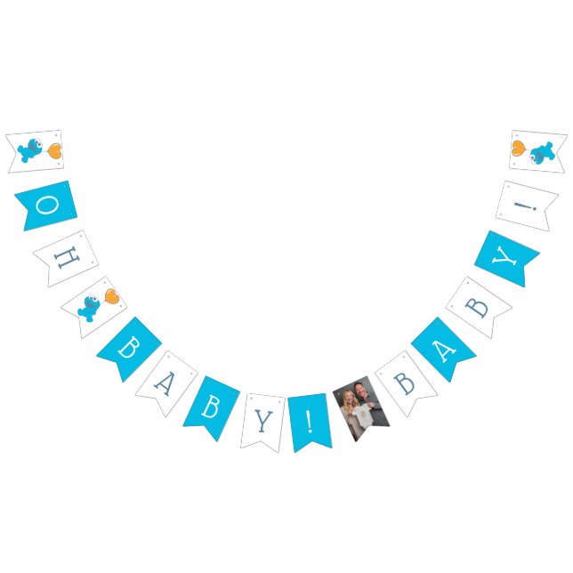 Sesame Street | Cookie Monster Baby Shower Vimplar (Alla)