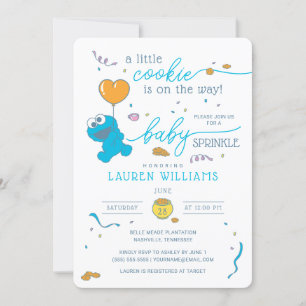 Sesame Street   Cookie Monster Baby Sprinkle Inbjudningar