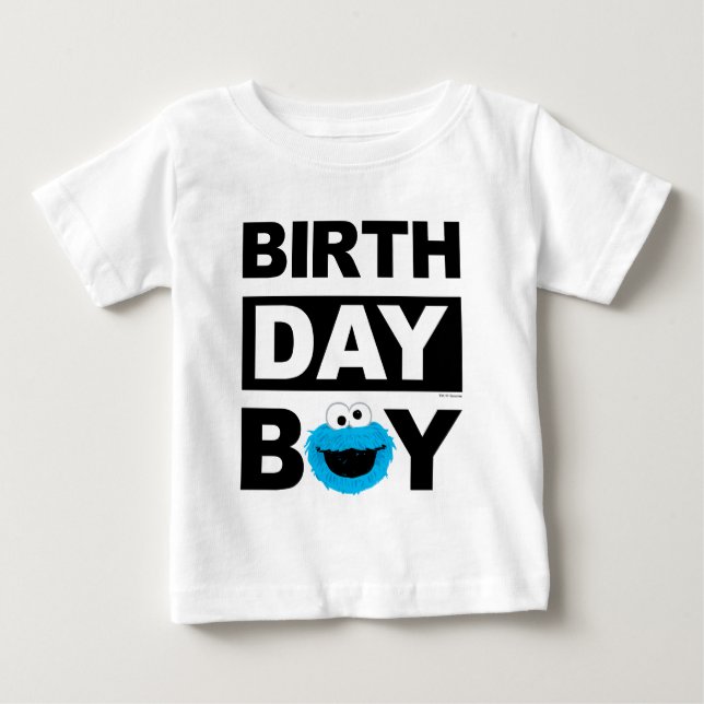 Sesame Street | Cookie Monster - Birthday Boy Baby T Shirt (Framsida)