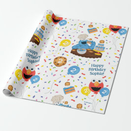 Sesame Street Cookie Monster Birthday Cake Mönster Presentpapper