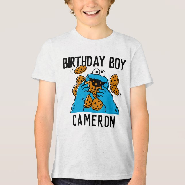 Sesame Street | Cookie Monster Birthday T Shirt (Framsida)