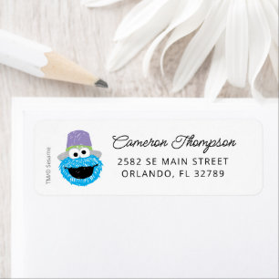 Sesame Street Cookie Monster Confetti Birthday Returadress Etikett