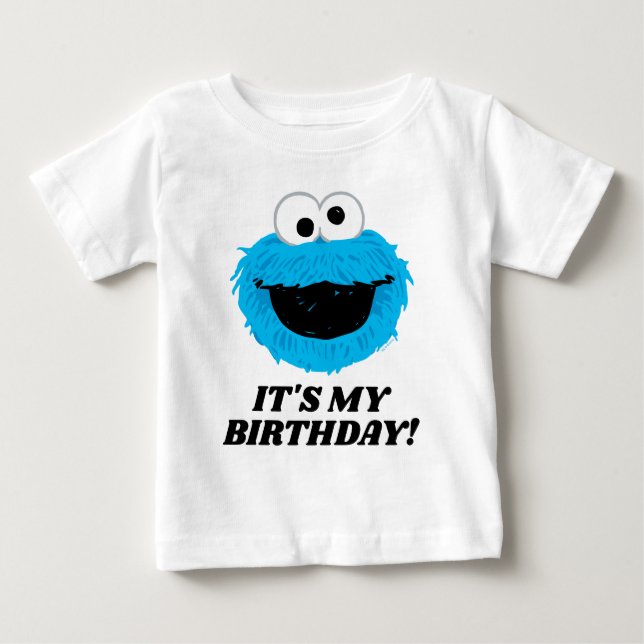 Sesame Street | Cookie Monster - Det är min födels T Shirt (Framsida)