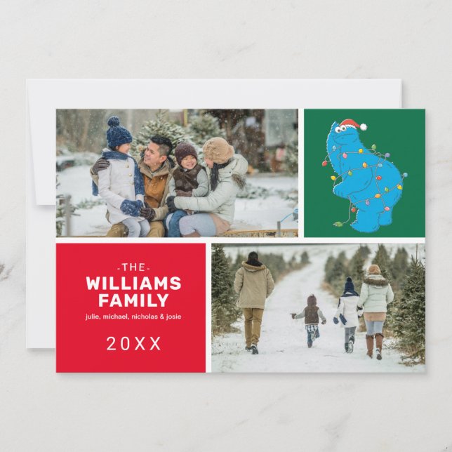 Sesame Street | Cookie Monster Familjefoto Julkort (Framsida)