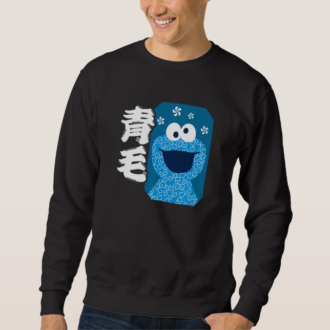 Sesame Street Cookie Monster Fill Lång Ärmad Tröja (Framsida)