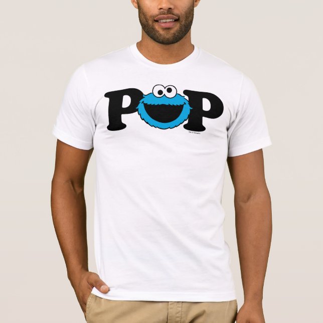Sesame Street Cookie Monster - Födelsedags Pop T Shirt (Framsida)