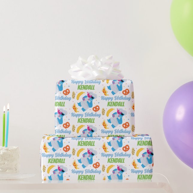 Sesame Street Cookie Monster Food Lastbil Presentpapper (Festgåvor)