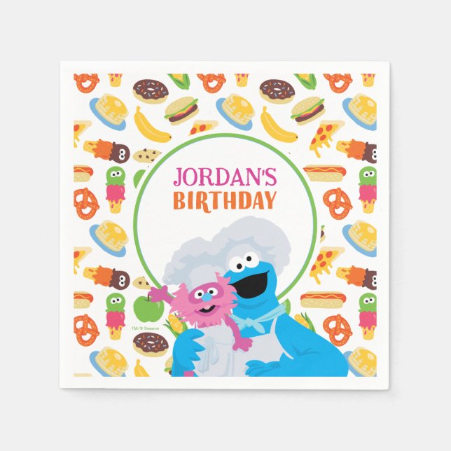 Sesame Street Cookie Monster Foodie Lastbil Pappersservett (Framsidan)