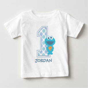 Sesame Street Cookie Monster Första födelsedag Tee Shirt