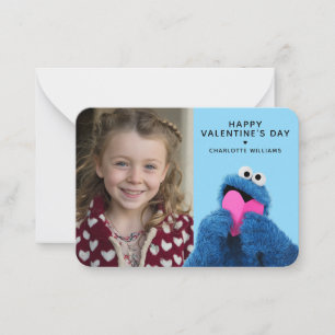 Sesame Street Cookie Monster Foto Alla Hjärtans Anteckningskort