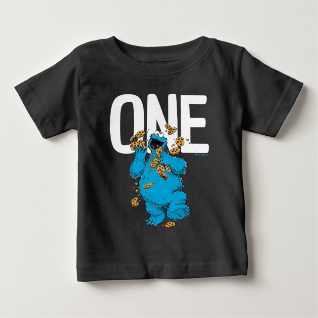 Sesame Street | Cookie Monster I är en födelsedag T Shirt (Framsida)