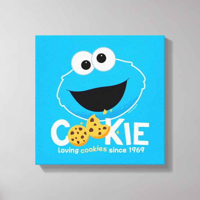 Sesame Street | Cookie Monster Loving Cookies Canvastryck (Framsida)