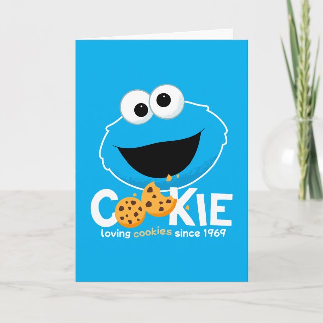 Sesame Street | Cookie Monster Loving Cookies Helgkort (Framsida)