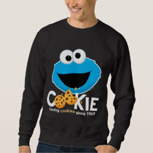 Sesame Street   Cookie Monster Loving Cookies Lång Ärmad Tröja
